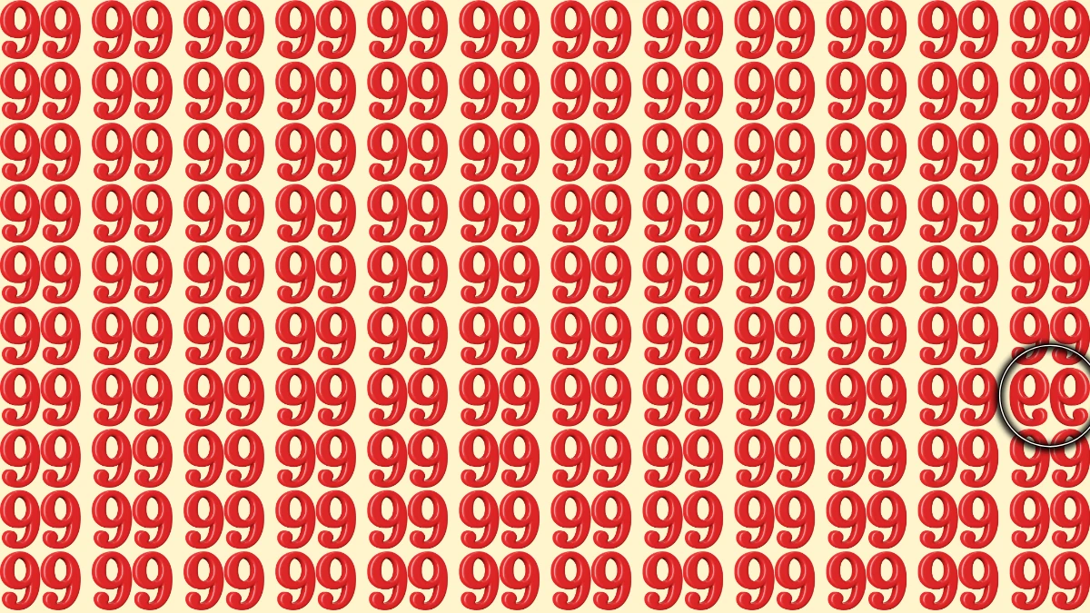 Optical Illusion: Are You A Genius? Within 7 Seconds Spot The Inverted 99 among 99