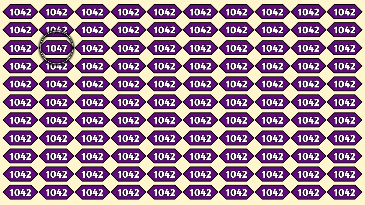 Only Sharp Eyes Can Spot the Hidden 1047 Among 1042— Can You Find It in 7 Seconds?