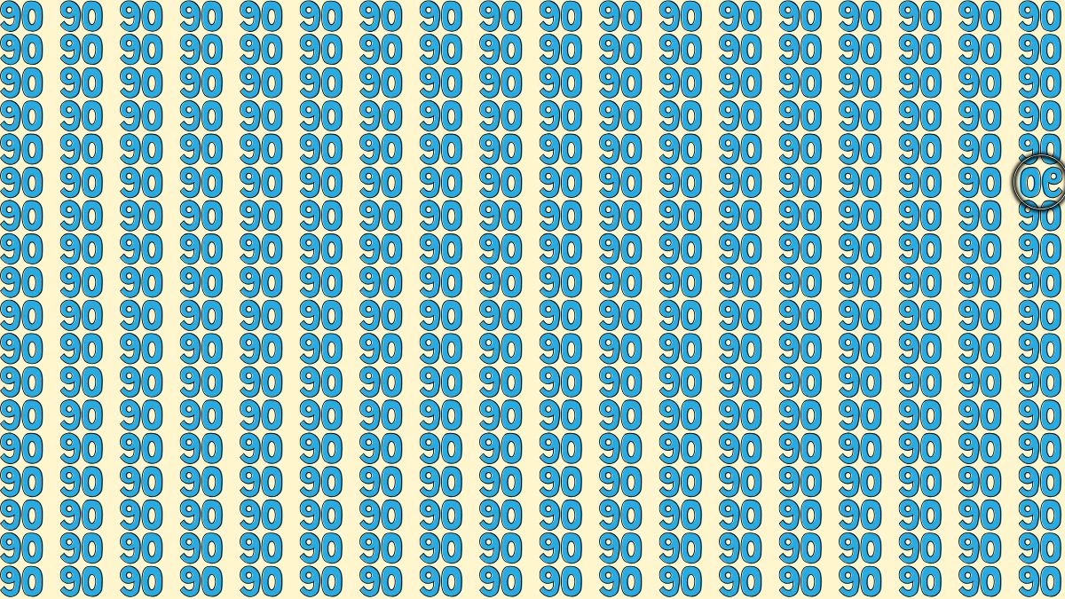 Optical Illusion: Are You A Genius? Within 6 Seconds Spot The Inverted 90 Among 90