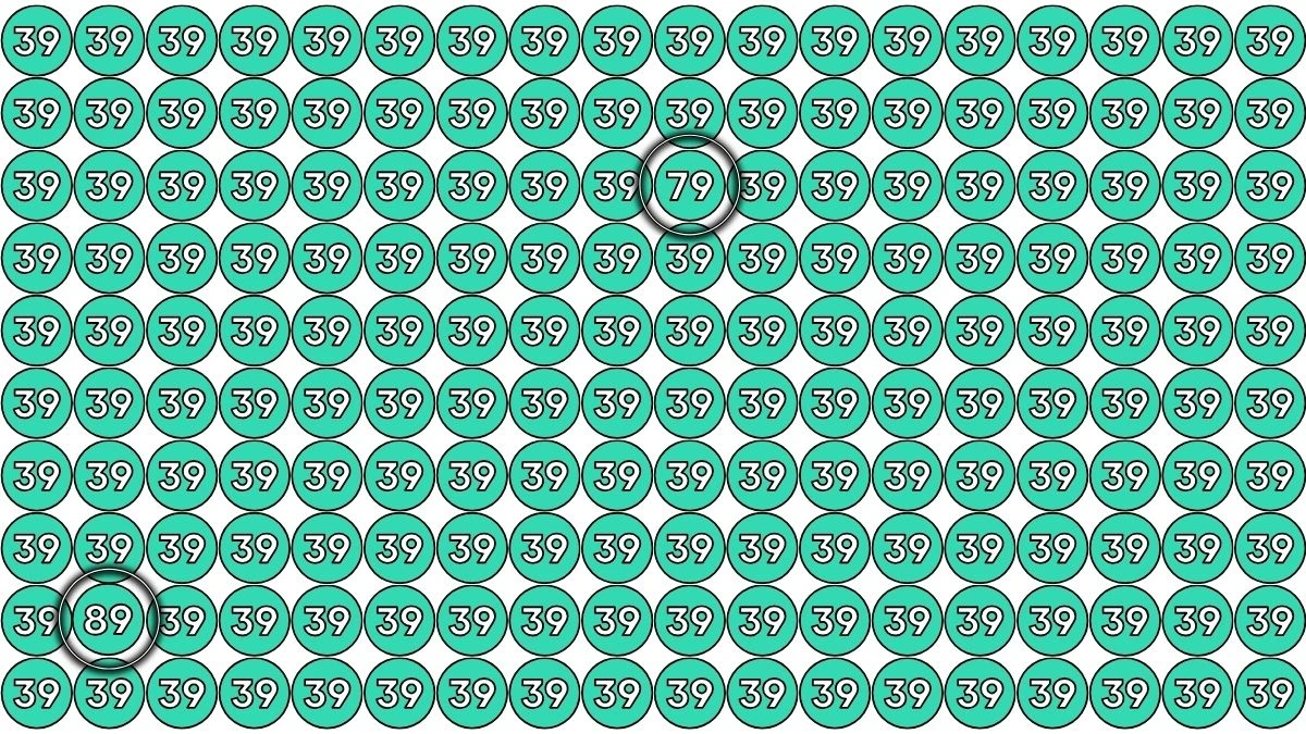 Optical Illusion Eye Test Challenge: Within 9 Seconds Spot The Number 89 and 79 among 39