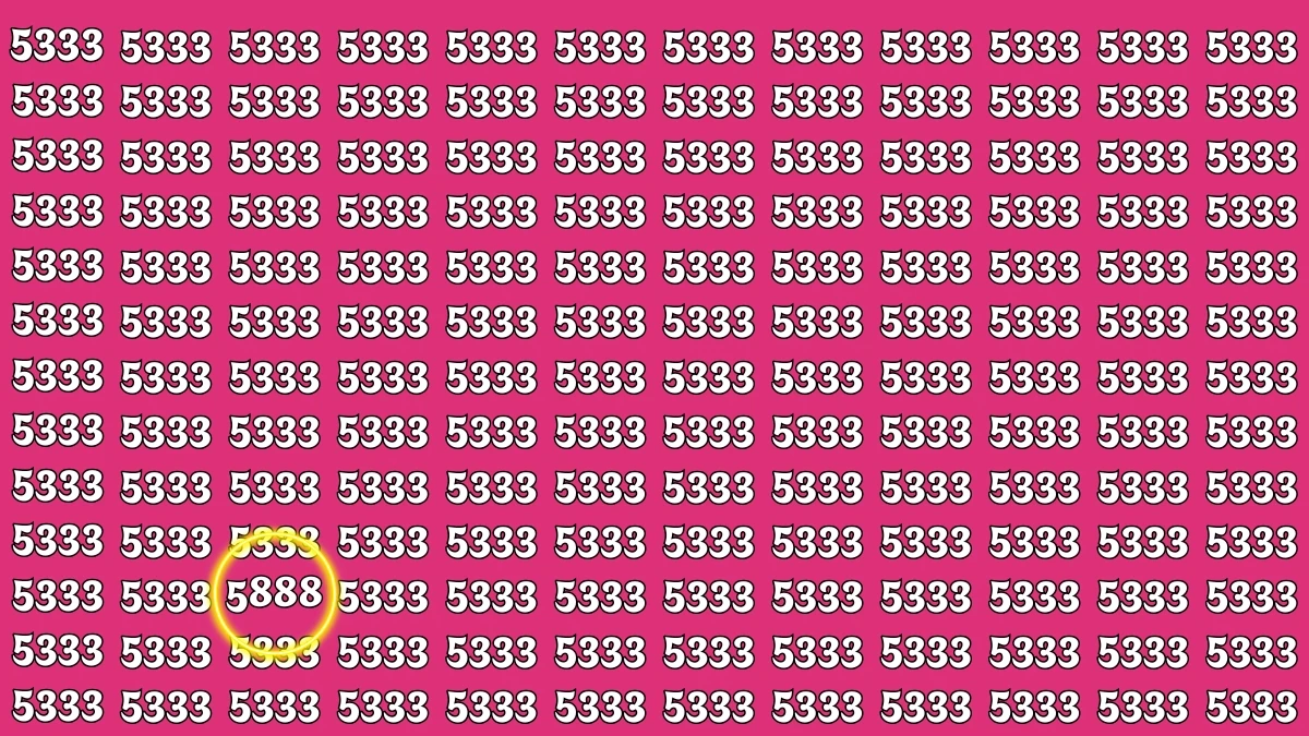 Only Sharp Eyes Can Spot the Hidden 5888 Among 5333 — Can You Find It in 7 Seconds?
