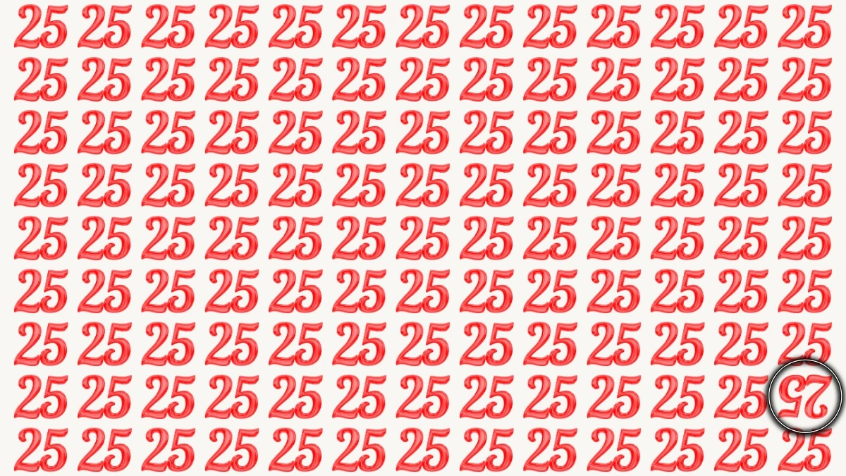 Optical Illusion IQ Test: Are You A Genius? Within 6 Seconds Spot The Inverted 25 among 25