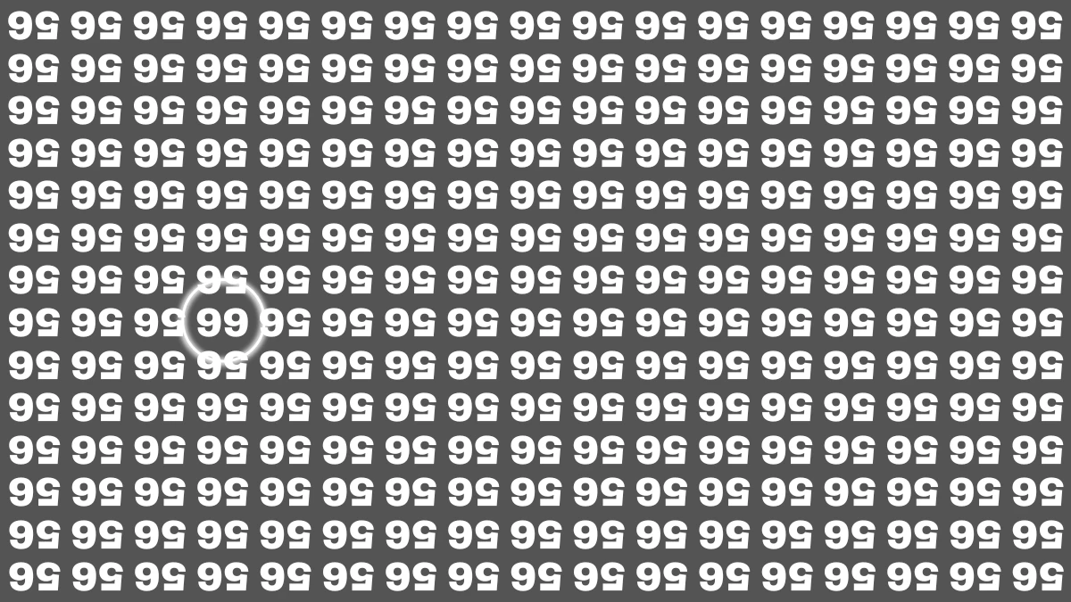 Optical Illusion IQ Test: Are You A Genius? Within 8 Seconds Spot The Inverted 66 among Inverted 56