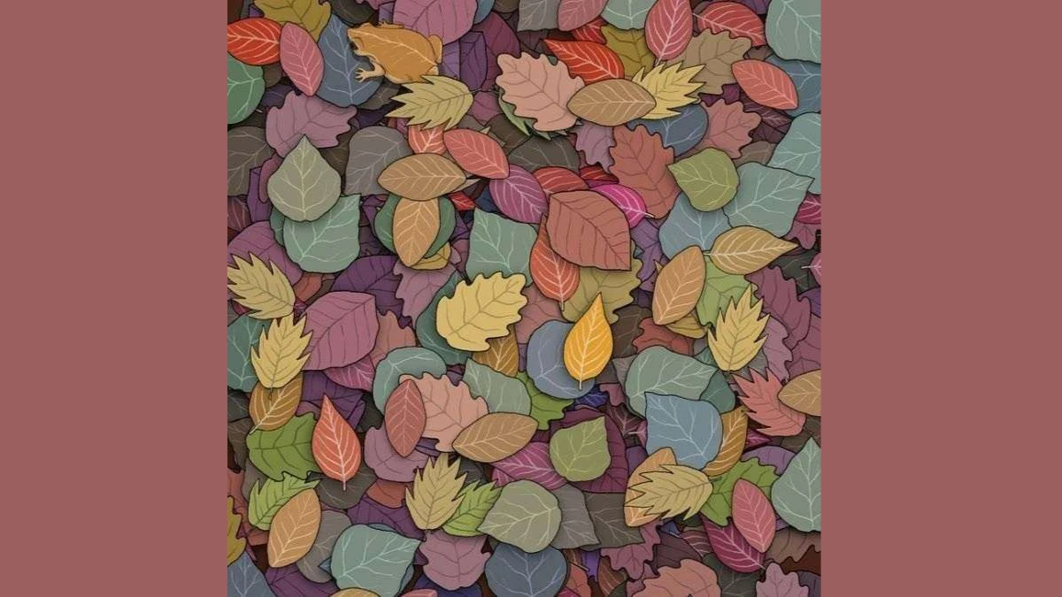 Optical Illusion Challenge: Can You Find the Hidden Frog in This Leafy Scene in 7 Seconds?