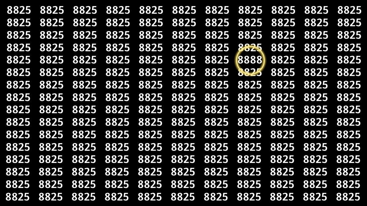 Optical Illusion Puzzle IQ Test: Within 8 Seconds Spot The Number 8888 among 8825