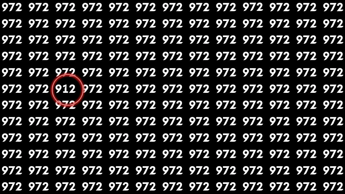 Optical Illusion Eye Test: Can You Spot the Number 912 among 972 in 7 Seconds?