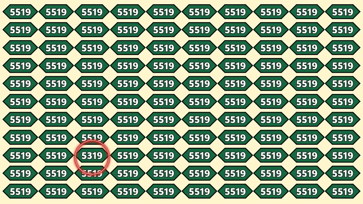 Optical Illusion Visual Test: Only People with Eagle Eyes Can Spot the Number 5319 Among 5519 in 8 Seconds