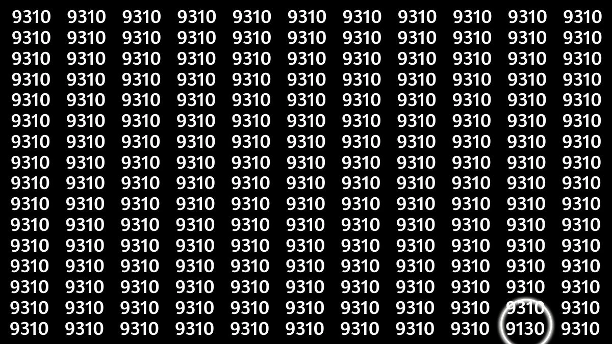 Optical Illusion IQ Test: Are You A Genius? Within 7 Seconds Spot The Number 9130 among 9310