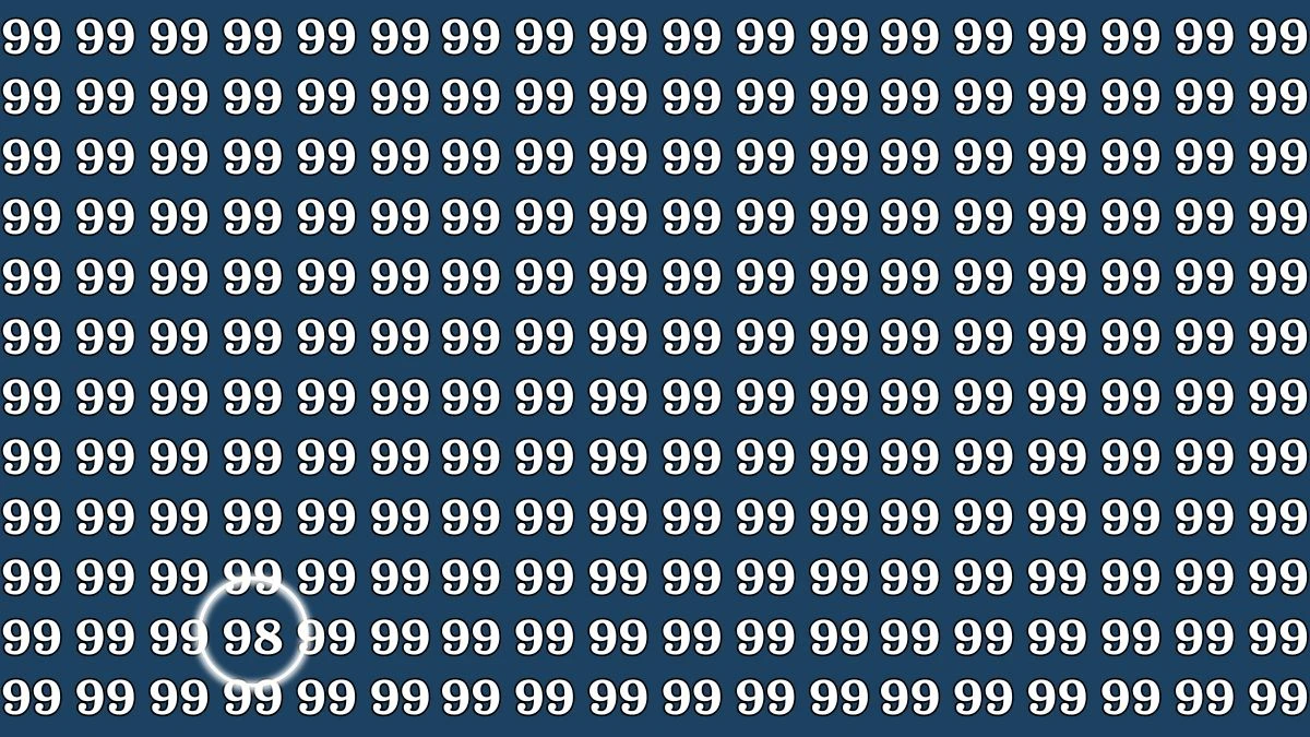 Optical Illusion Challenge: If you have Eagle Eyes Spot the Number 98 to 99 in 7 Secs