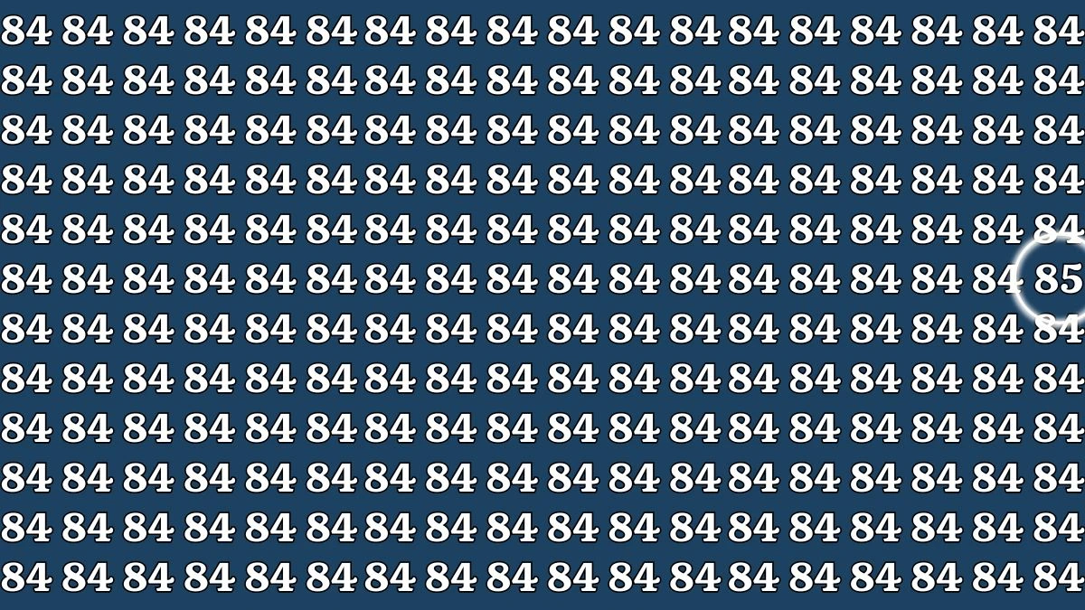 Optical Illusion Visual Test: Only People with 50/50 Vision Can Spot the Number 85 Hidden Among 84s in 6 Seconds!