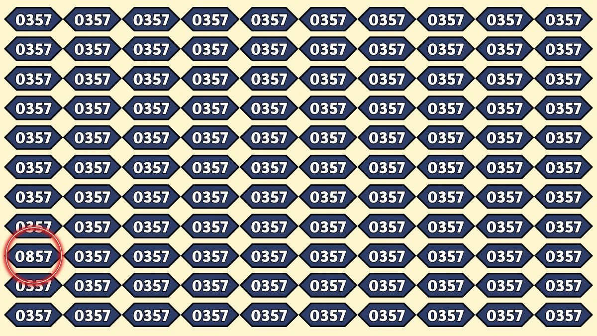 Optical Illusion: Only Eagle Eyes Can Spot the Number 0857 Among 0357 in 7 Seconds