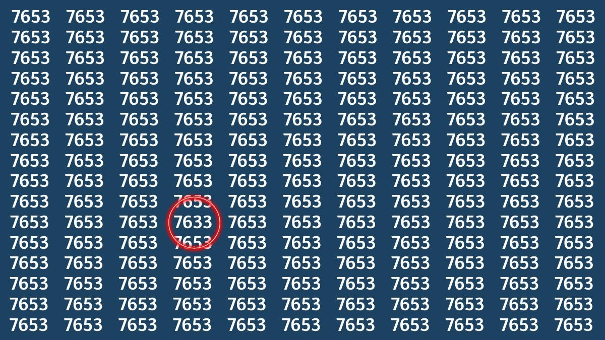 Optical Illusion Challenge: Can You Find the Odd Number 7633 in 5 Seconds?