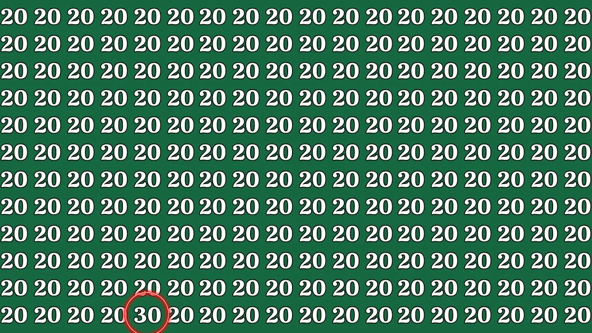 Optical Illusion Eye Test: Can You Spot the Number 30 Hidden Among 20s in Just 7 Seconds?