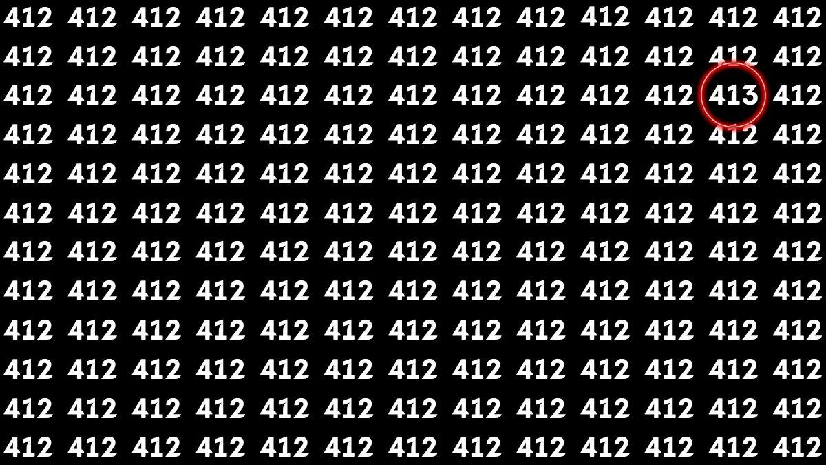 Optical Illusion: Spot the Number 413 Among 412 in 7 Seconds Challenge